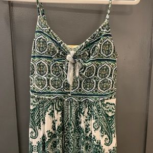 Anthropologie green paisley maxi dress